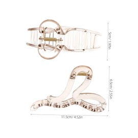 FRCOLOR 2pcs Heart Claw Clips for Thick Hair Non Slip Plastic Hair Jaw Clips for Half Up Styles for Women