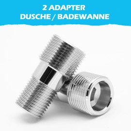 BLUMKRAFT 2 x M1/2" M3/4" Long Male Connector 15x21 (1/2) - Male 20x27 (3/4) Adapter for Shower/Bath