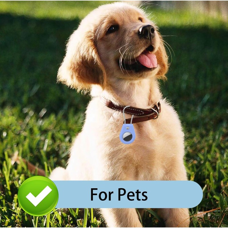 Desangu AirTag Case Keychain Key Ring, Black (White) ((DSG7555))