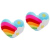 Toyvian Pack of 2 Rainbow Heart Cushion for Girls Love