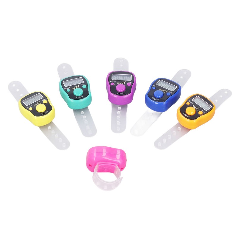 6 Pcs Electronic Finger Counter Portable Lightweight Adjustable Ring Clicker