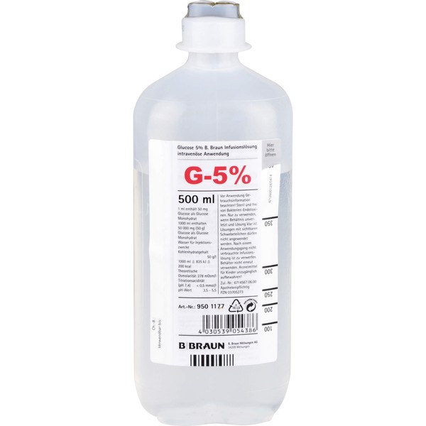 Glucose 5% B. Braun Infusionslösung, 500 ml Solution