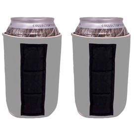 Magnetic Neoprene Collapsible Can Coolie (2, Gray)