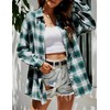 Mingzhu Womens Casual Flannel Plaid Shirts Button Down Long Sleeve
