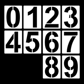 Jagowa 10PCS Large Number Stencil 8 Inch Flexible Reusable Number Stencil for DIY Painting Crafts