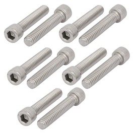 Sourcingmap 1/4"-20 x 1-1/4" 304 Stainless Steel Full Thread Hex Socket Head Cap Screw 10pcs
