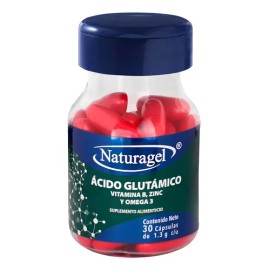 Ácido Glutámico, Vitamina B, Zinc, Omega 3, 30 Cápsulas De 1 Sabor Sin Sabor                                                                          
