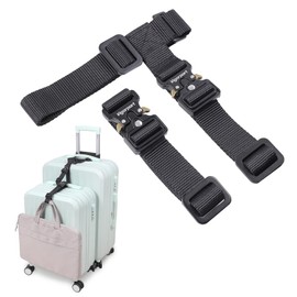 Vigorport Luggage Straps, Luggage Connector Straps for Suitcases Add A Bag and Connect Your 2 Suitcases Together Adjustable Attachment Accessories Belts (1'' Width S Size) Black