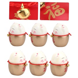 CORHAD 6pcs Figurines Charming Desktop Decor for Home Office and Festive Events Adorable Craft for Cat and Giving