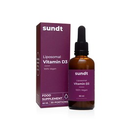 Vitamin D D3 Drops 60 ml Liposomal Drops | High Bioavailability | for Maintaining Bones and Support of the Immune System | Vegan & GMO-Free | Sundt Supplements