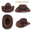 AQOKKA Western Cowboy Hats for Women Classic Felt Wide Brim