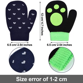 12 Pairs Toddler Magic Stretch Mittens Winter Unisex Baby Kids Knitted Gloves Mittens for Christmas Giving