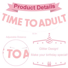 FASOTY 18th Birthday Decorations for Girls Pink Bow Birthday Decorations for Girl’s 18 Birthday 18 Year Old Coquette Birthday Decorations 18th Birthday Supplies