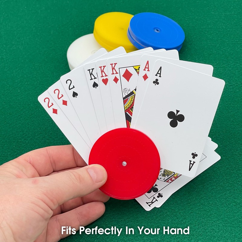 4 Piece Round Card Holders in Red, White, Yellow &