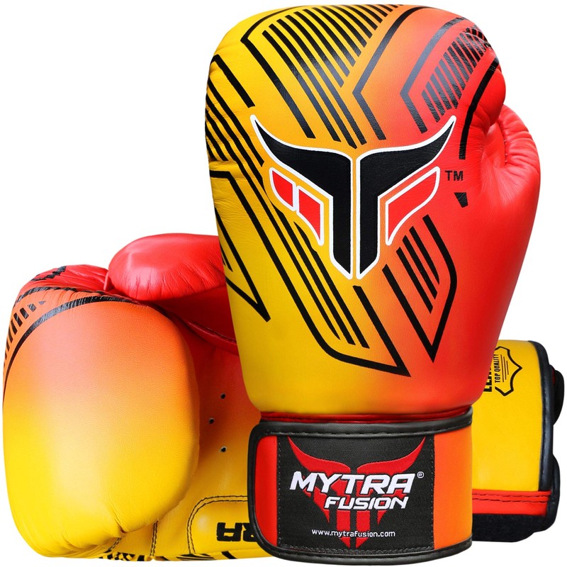 Mytra Fusion Boxing Gloves Real Leather RL8 Punching Sparring Training