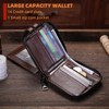 BULLCAPTAIN Genuine Leather Men's Wallet with Zipper Vintage RFID Blocking