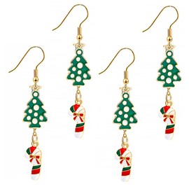 SHOWERORO Fashionable Christmas Themed Earrings Ear Jewelry for Women Xmas Decor