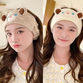 Microfiber Elastic Band Elastic Bear Face Wash Band for Face Wash Daily White / 극세사 신축성 밴드 신축성 좋은 곰돌이 세안 밴드 세안용 데일리 화이트