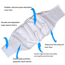 Teamoy Reusable Wrap Diapers for Male Dogs, Washable Puppy Belly Band Pack of 3 (XL, 25"-29" Waist, Black+ Gray+ Lake Blue)