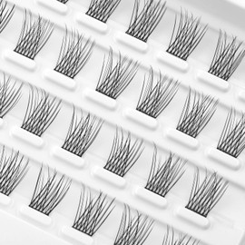 CarLary Lash Clusters, DIY Eyelash Extension, 40 Clusters Reusable Individual Lashes, Natural Fluffy Wispy Individual Eyelash Clusters for Home Eyelash Extensions (Natural-16mm)