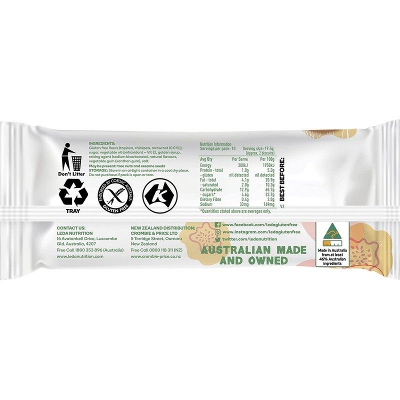 Leda Arrowroot Cookie 205g (Pack of 8)
