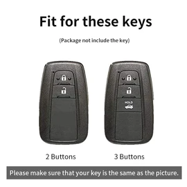 ontto Leather Car Key fob Cover Fit for Toyota CHR RAV4 Camry C-HR Corolla Prado Prius 2016 2017 2018 2019 2020 Key case Key Bag Keyring Smart Key Holder Keychain Accessories 2 Buttons Red