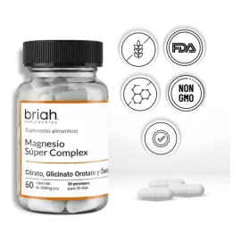 Magnesio Súper Complex  Vitamina B6 Relajación 60 Capsulas                                                                                            