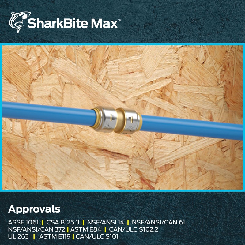 SharkBite Max 1/2 Inch Coupling, Pack of 4, Push to