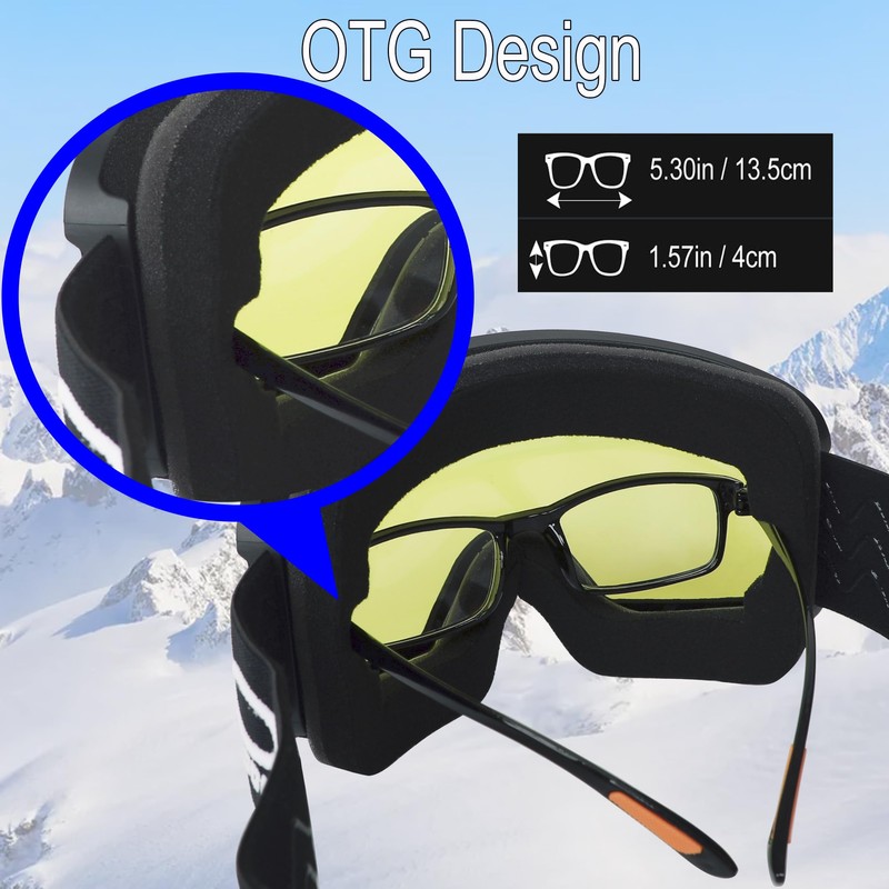 OUTDOOR SPARTA Adult Ski Goggles (3.Black Frame, Full Lens Mirrored