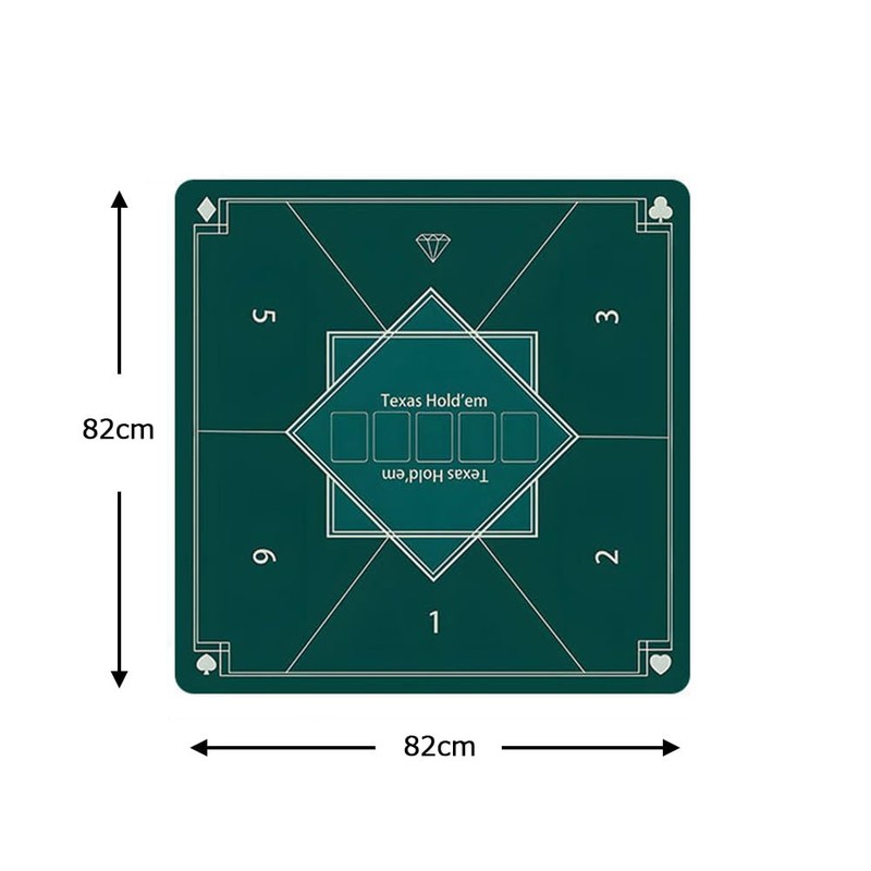 +Lsm Poker Mat Texas Hold'em Digital Printed Rubber Mat (32x32cm)