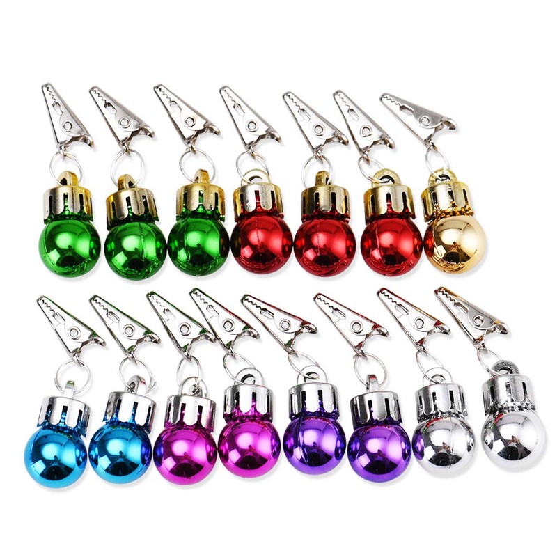 Faburo 16pcs Beard Christmas Baubles Clips and 4pcs Jingle Bells,