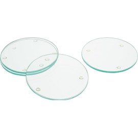 VBS Glasuntersetzer 4 Stk. Untersetzer aus Glas ganzjährig, 4mm Stärke, perfekter Schutz für Tische, stilvolles Design, langlebige Tischunterlage Rund