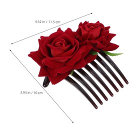 PACKOVE 2Pcs Bridal Rose Hair Comb Elegant Floral Hair Accessories for Wedding Special Occasions Chic Styling Tool for Brides Easy to Use Hair Bun Clip for Any Outfit