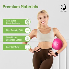 Slim Panda Pilates Ball, 9 Inch Small Exercise Ball, Therapy Ball, Core Ball, Mini Yoga Ball for Pilates, Balance, Stability, Workout, Core Training and Physical Therapy