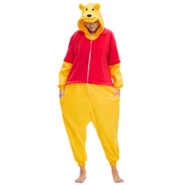 VEULENT Adult Onesie Pajamas Unisex Animal One-Piece Cartoon Costume Cosplay Homewear Sleepwear Partywear For Men Women(Bear, Small)