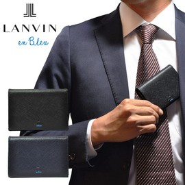 Lanvin On Blue 345159 Men's Business Card Holder, Genuine Leather, Cowhide Leather, Limited Edition, 01: Black