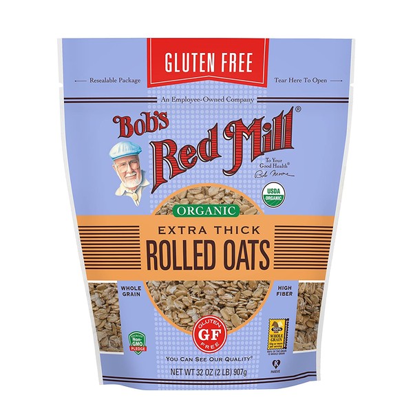 Bob's Red Mill Organic Gluten Free Extra Thick Rolled Oats, 32 OZ (Pack - 1)