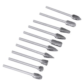 a 10-Piece Carbide Burr Set, Rotary Tool Drill Bit Of Tungsten Steel Carbide Burr, Used for Wood Carving Grinder Drilling, Soft Metal Polishing, Carving