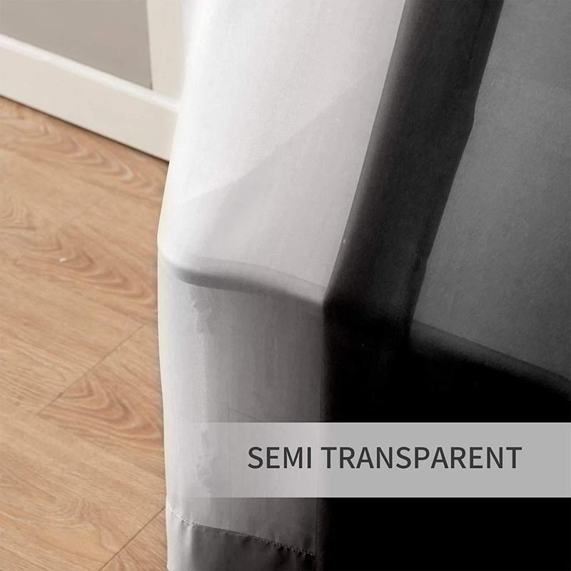 Melodieux Black Ombre Sheer Curtains Gradient Rod Pocket Voiles, 56x81