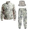 ifamawlea money dollars Mens Tracksuits Set，Casual Athletic Zipper Sweatsuit Retro