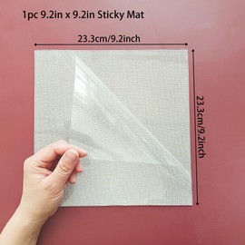 Alinacutle 1pc 9.2in x 9.2in Sticky Mat Stencil Stick Pad Multi-Use Non-Slip Sticky Mats for DIY Art Card Making Hold Your Cards Tock in Place, Easy to Clean Reusable
