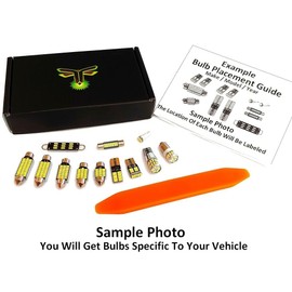 Fyre Flys 7 Piece White LED Interior Light Kit for 2009-2020 Nissan 370Z Super Bright 6000K 3014 Series SMD Package with Map, Dome, Trunk, License Plate, Vanity Mirror Lights and Free Install Tool