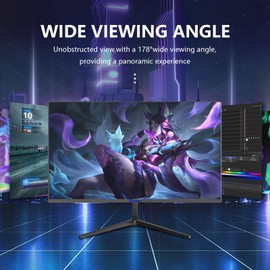 Sealan 24 Inch Curved Gaming Monitor,100HZ MPRT 3ms,FHD 1080P Computer Monitor Freesync 99% sRGB HDR,for Home Office Gaming Visual Experience for Work,VGA HDMI Interface