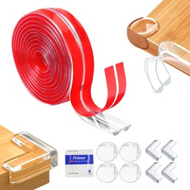 Mupkins 6M Kindersicheres Kanten- und Eckenschutz-Set – weiche Silikon-Stoßstange mit 4 runden und 4 L-förmigen Eckenschutzen, Babysicherheitseckenschutz für Tischschutz