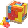MINGZE Wooden Puzzles Brain Teaser Toy 54 T-shaped Blocks Geometric