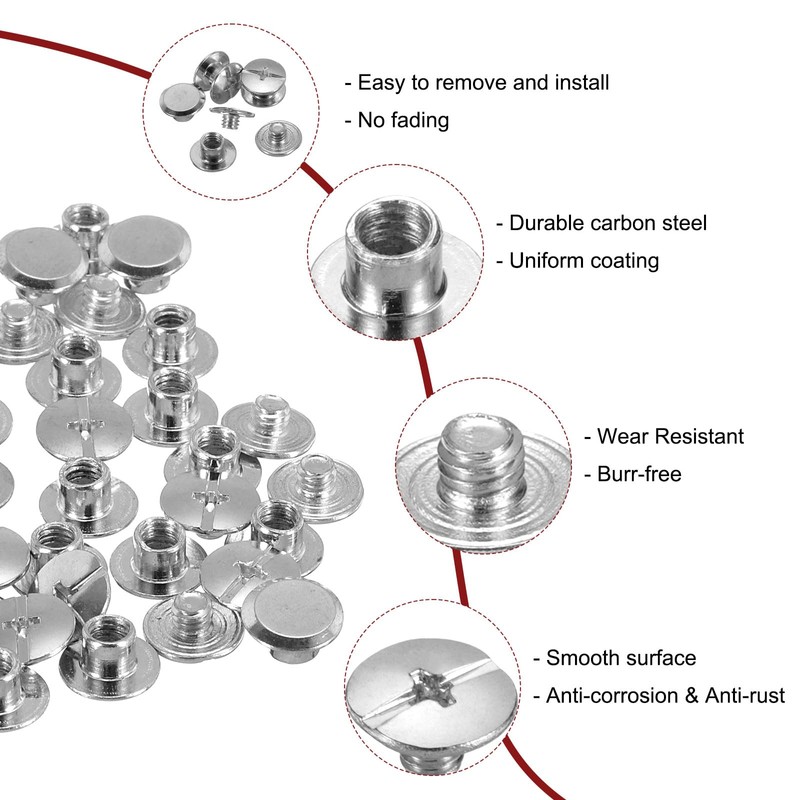 sourcing map 50set M5 x 4mm Chicago Screw Metal Phillips