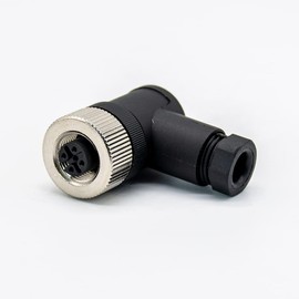 M12 Connector 4 pin Field Female Socket Right Angle Plastic Screw Locking Circular Sensor Connectors for Cable Assembly