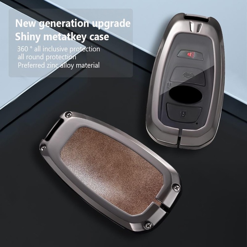 TECART key fob cover case with keychain,Zinc alloy key case,3/4