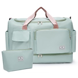 Weekender Bag for Women with Shoe Compartment, Gym Tote Bag, Waterproof Travel Duffle Bag Carry On Bag with Toiletry Bag