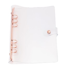 A5 6-Ring Binder Cover for Loose Leaf PVC Clear A5 Planner Cover Notebook Binder Refillable Notebook Shell (6.7”x9.2”) for 6-Ring Planner Pages (Inner Paper Not Included)